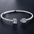Elvira - Two Stone Open Cuff Bracelet