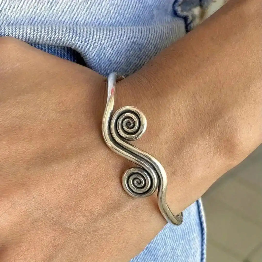Mona - Double Spiral Cuff Bracelet