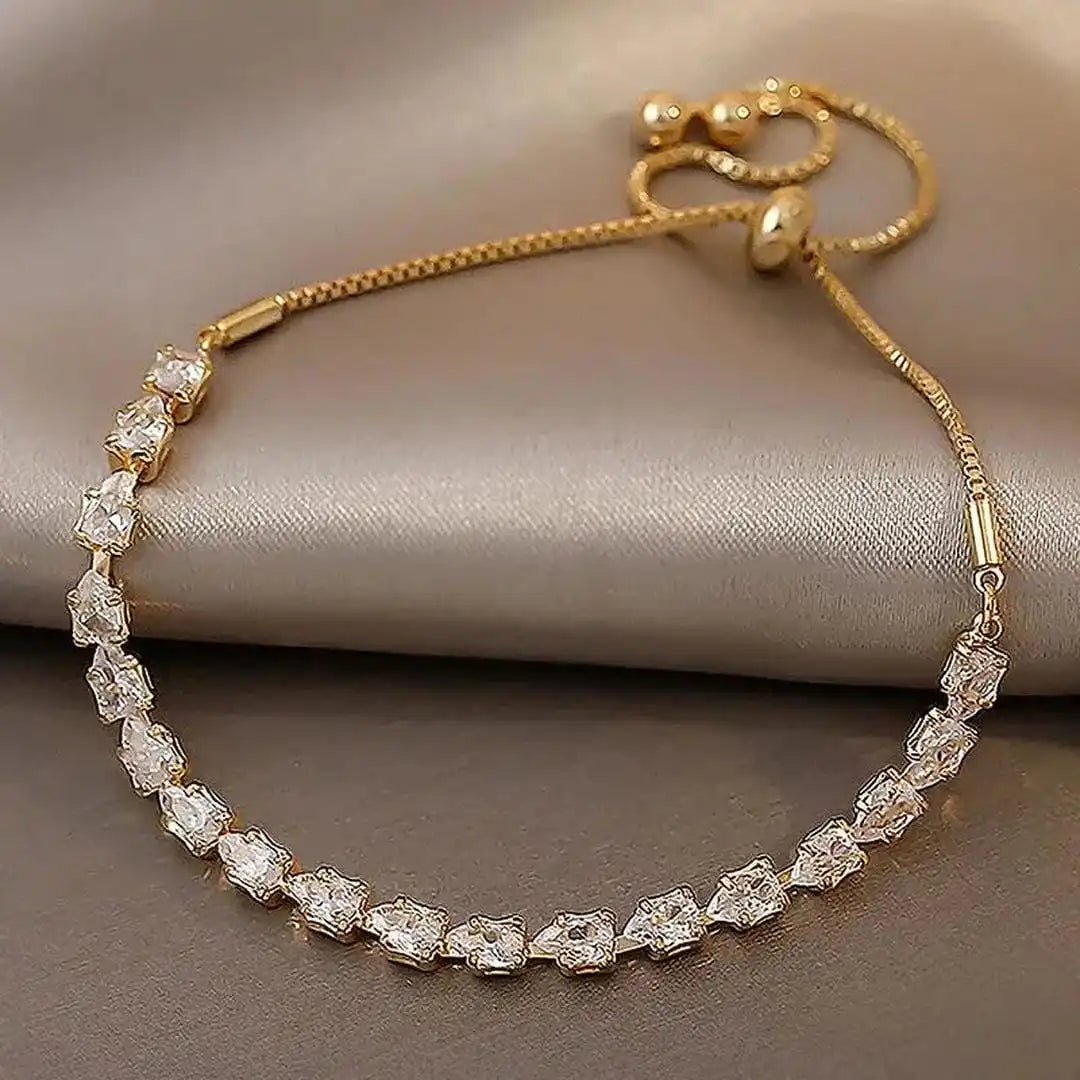 Della - Adjustable Square Stone Bracelet