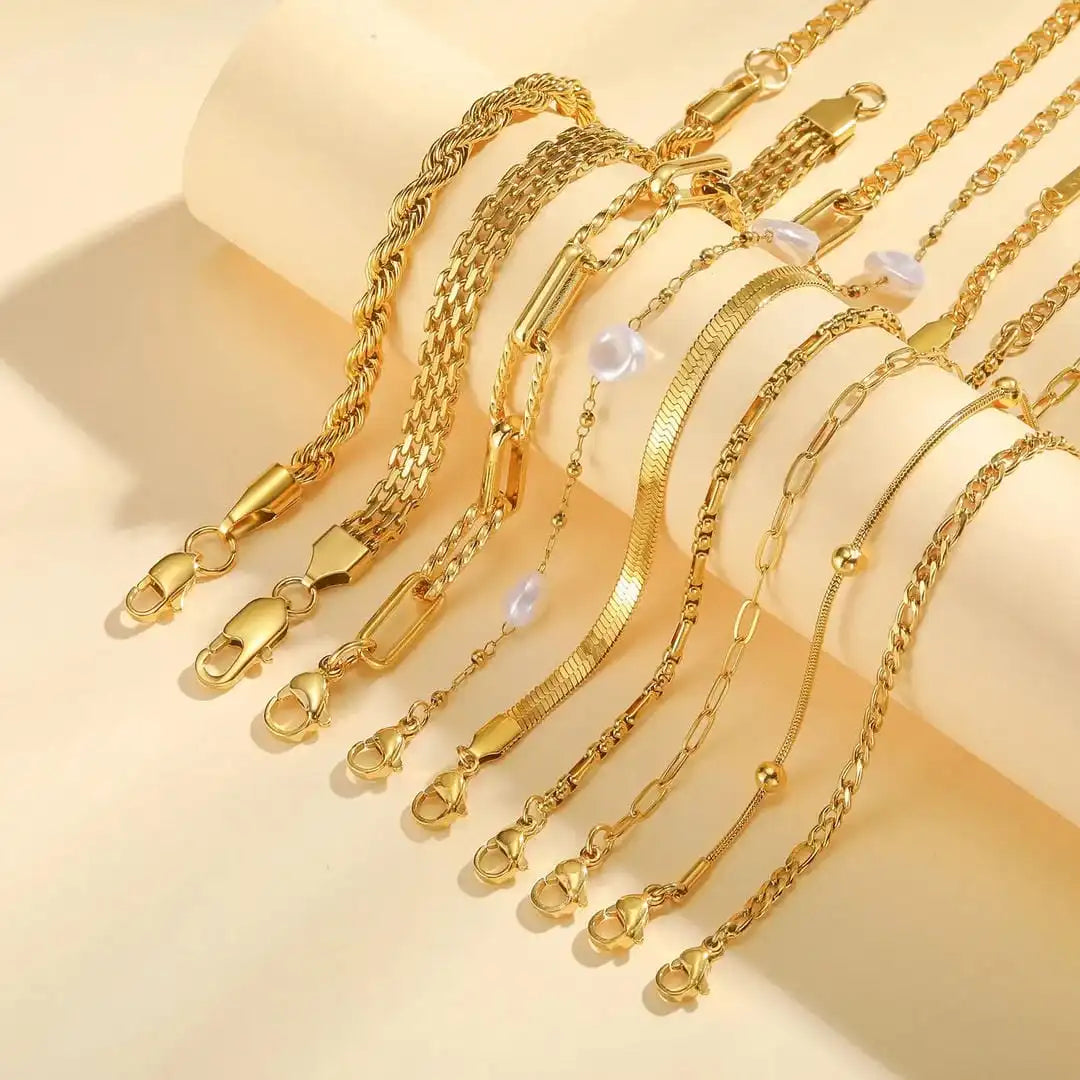 Candace - Gold and Pearl Style Stacking Set