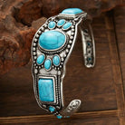 Dora - Wide Faux Turquoise Cuff Bracelet