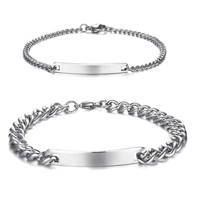 Marie - Engraved Couple Bracelet Set