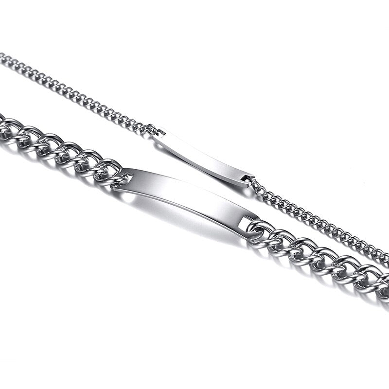 Marie - Engraved Couple Bracelet Set