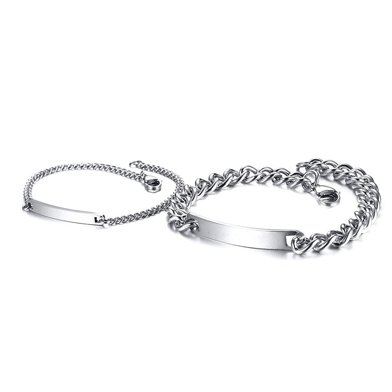 Marie - Engraved Couple Bracelet Set