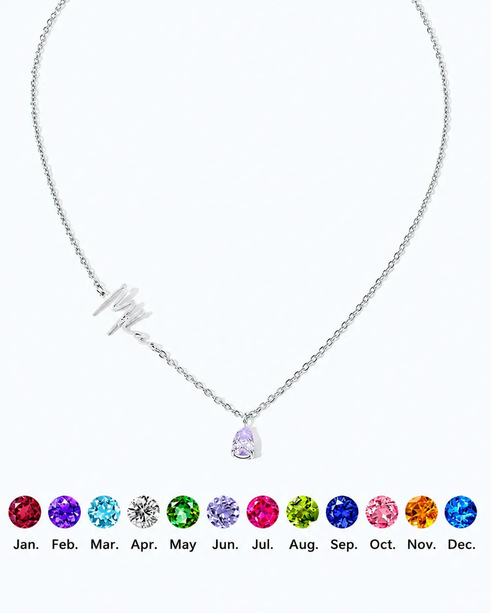 Mia - Name Necklace with Birthstone
