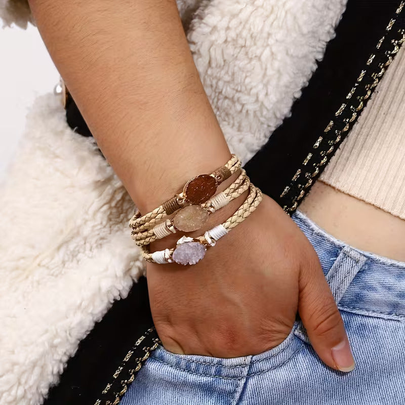 Stephanie - Triple Accent Braided Bracelet