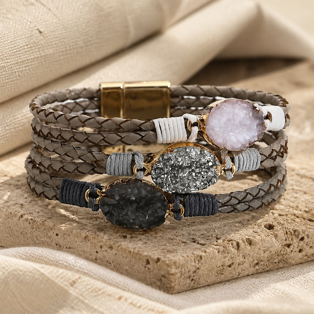Stephanie - Triple Accent Braided Bracelet
