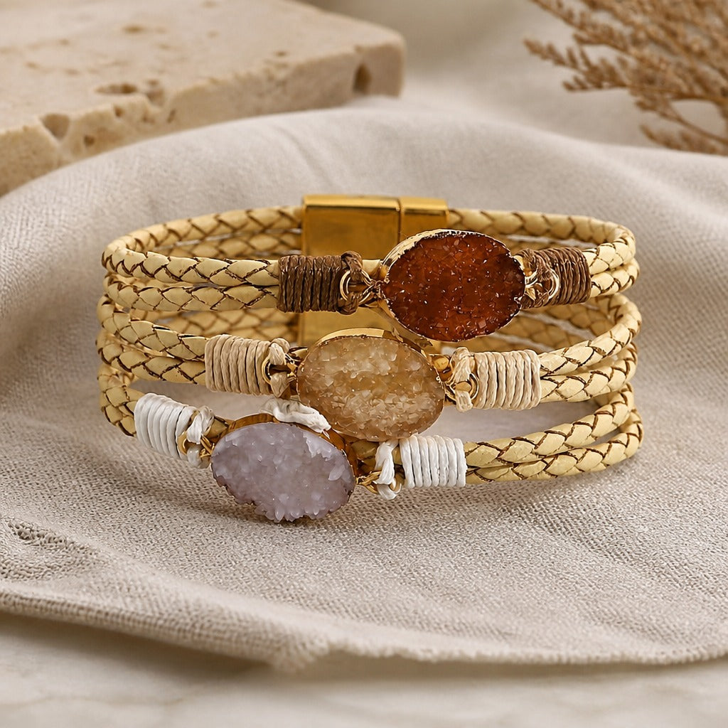 Stephanie - Triple Accent Braided Bracelet