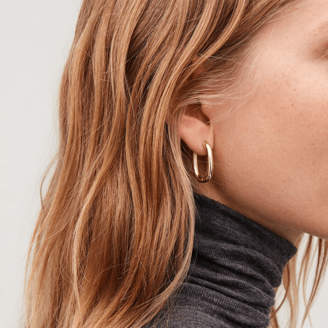 Diane - Gold U Shape Hoop Earrings
