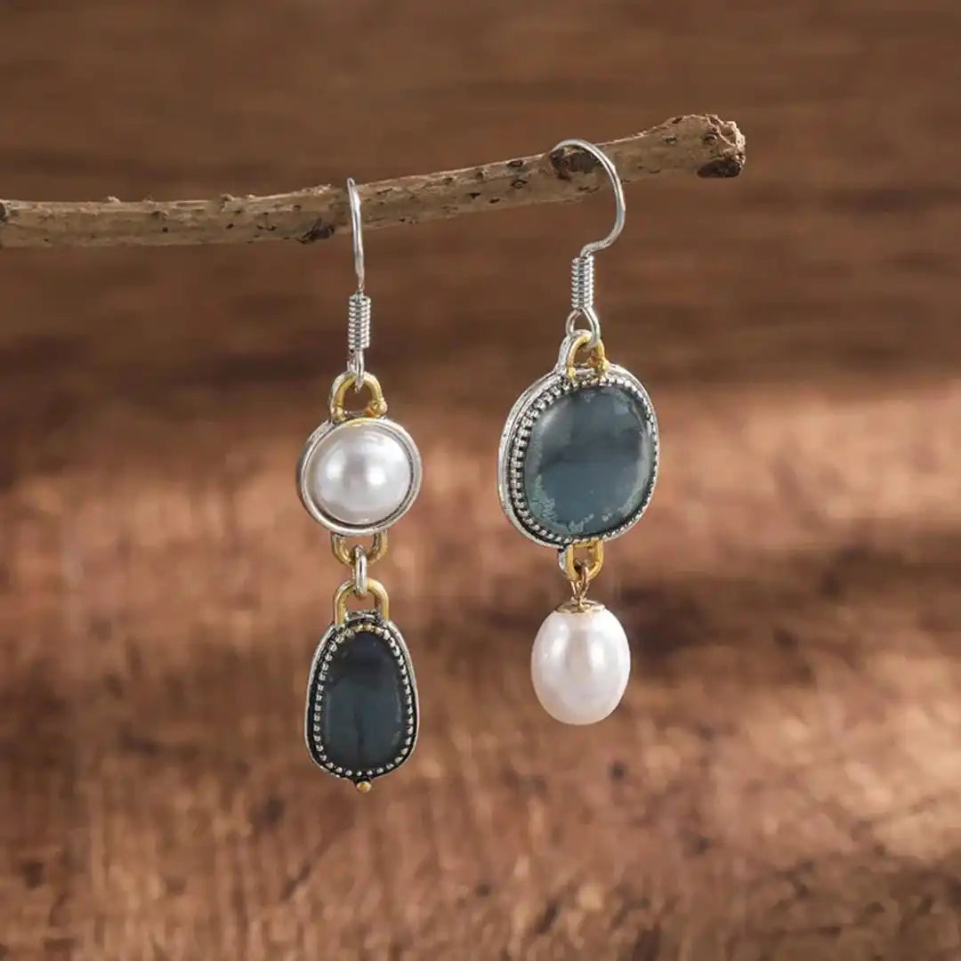 Jacqueline - Blue Stone Drop Earrings