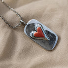 Doris - Red Heart Tag Necklace