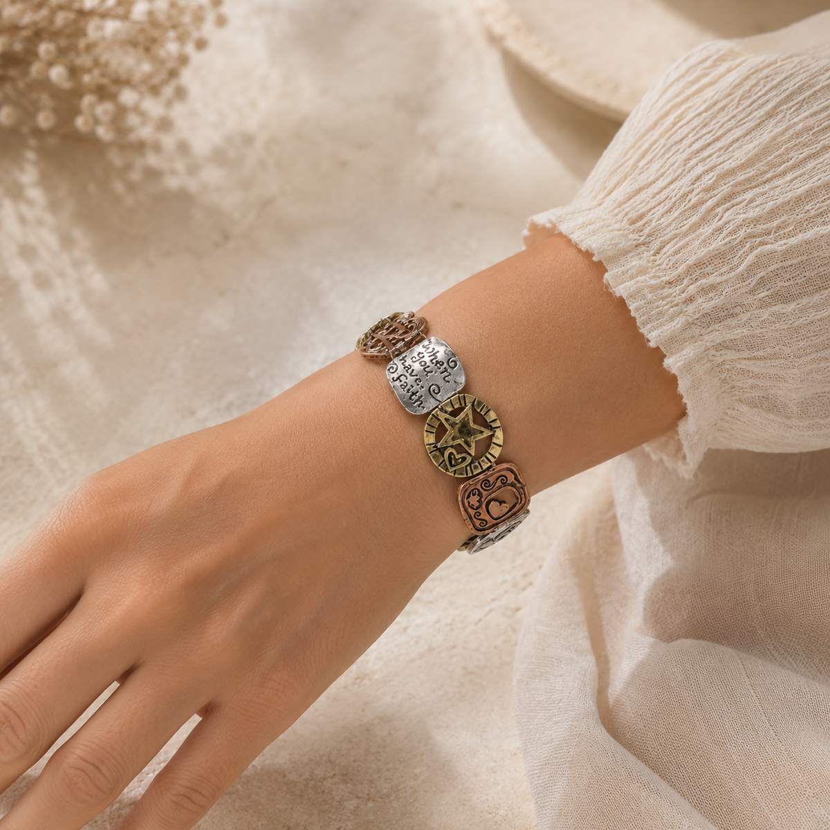 Vanessa - Vintage Panel Stretch Bracelet