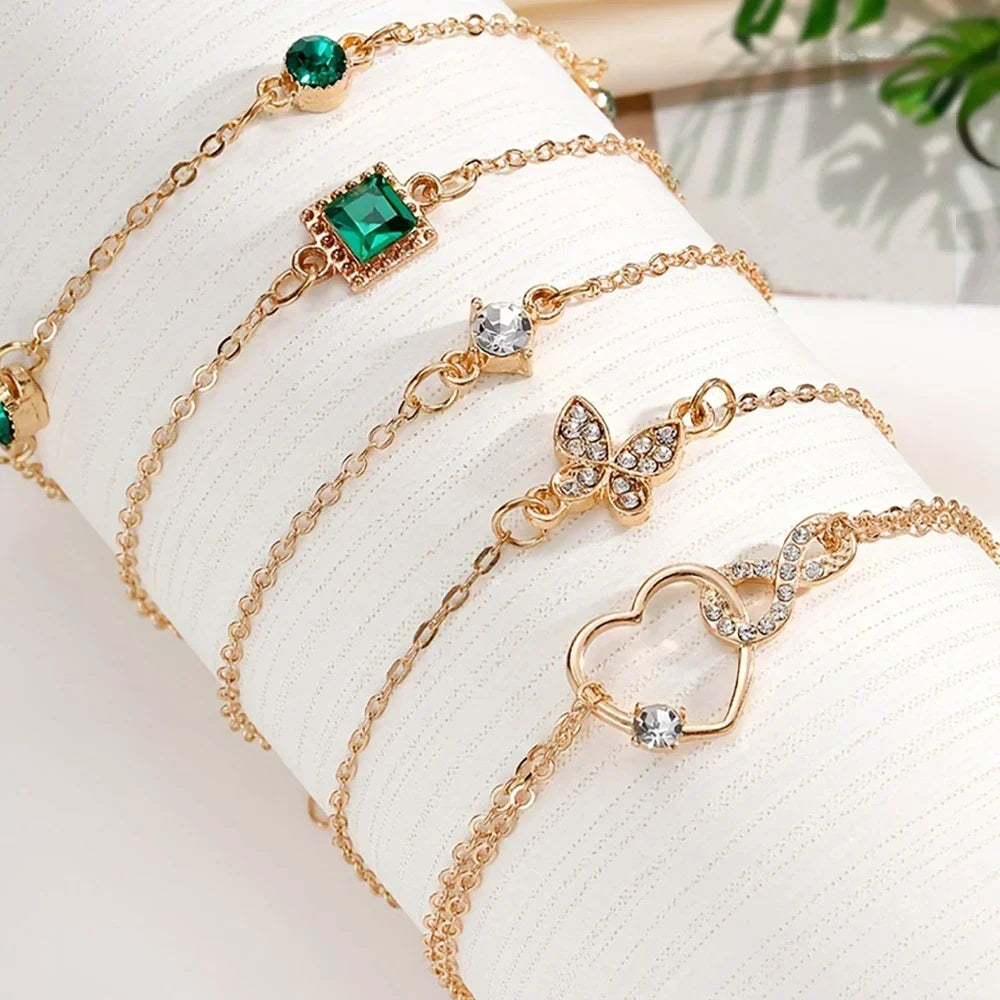 Roxanne - Five Piece Charm Bracelet Set