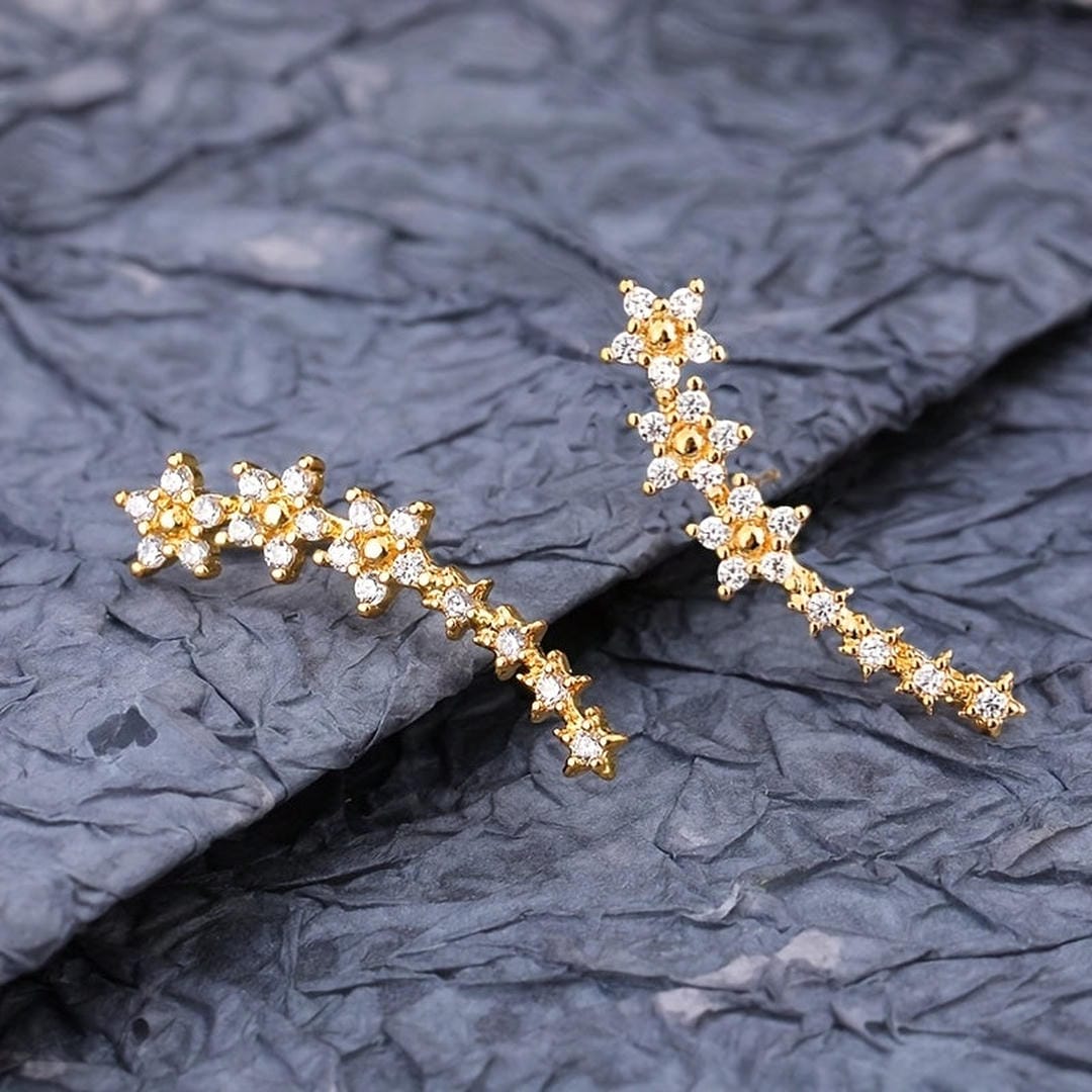 Ilse - Flower Cluster Climber Earrings