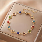 Helen - Rainbow Heart Stone Bracelet