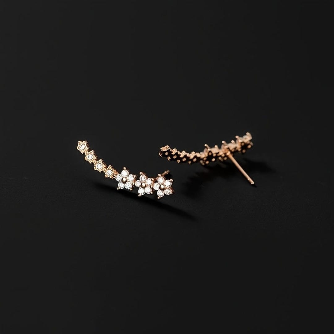 Ilse - Flower Cluster Climber Earrings