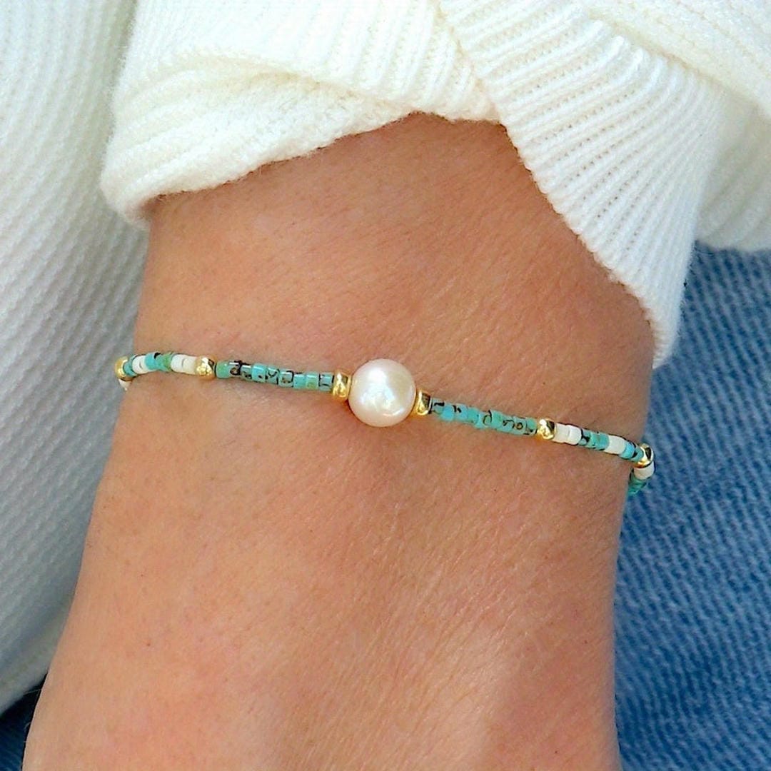 Leila - Teal Seed Bead Bracelet