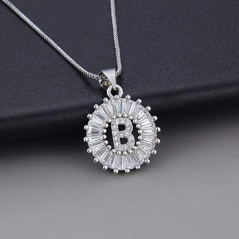 Joyce - Round Initial Pendant Necklace