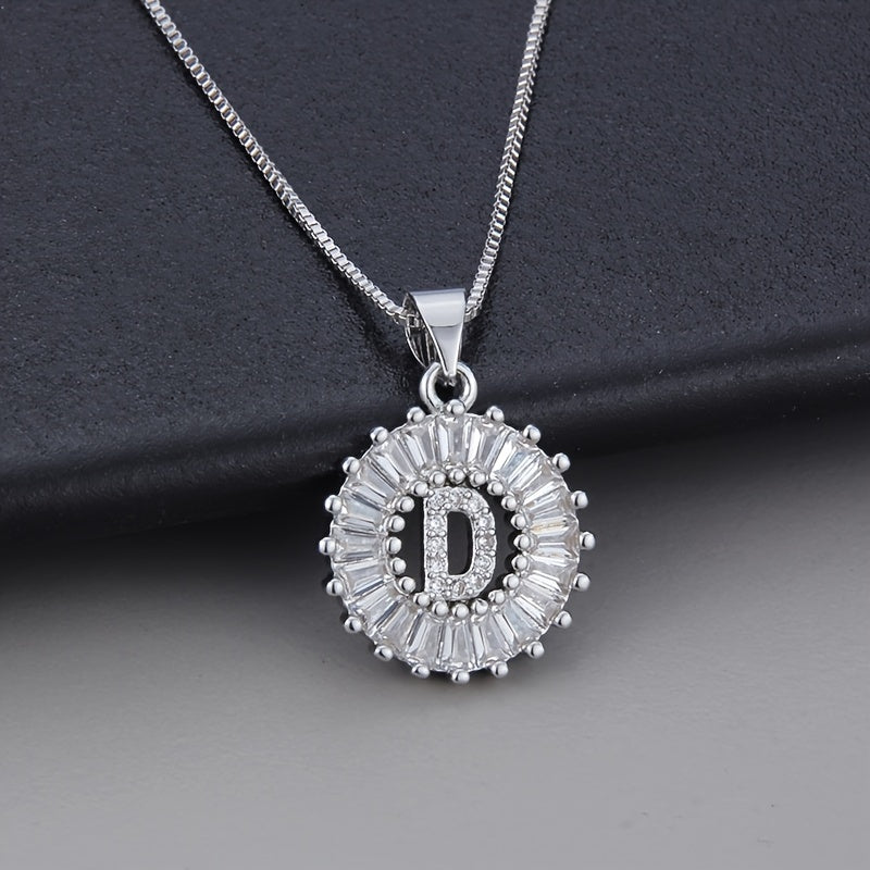 Joyce - Round Initial Pendant Necklace