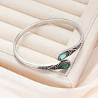 Iona - Green Stone Wrap Cuff Bracelet