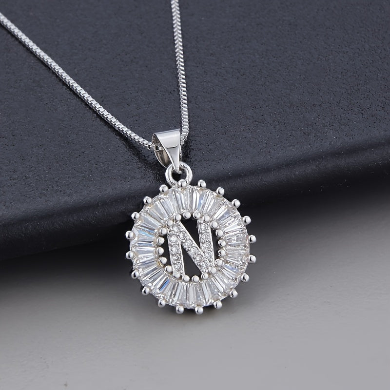 Joyce - Round Initial Pendant Necklace