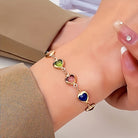 Helen - Rainbow Heart Stone Bracelet