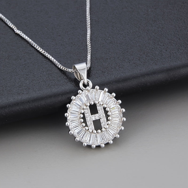Joyce - Round Initial Pendant Necklace