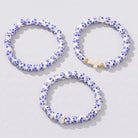 Amber - Blue and White Bead Bracelet Set