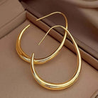 Janet - Open Curve Gold Hoop Earrings