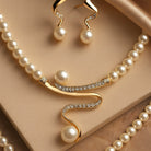 Lily - Pearl Style Necklace and Earrings Set