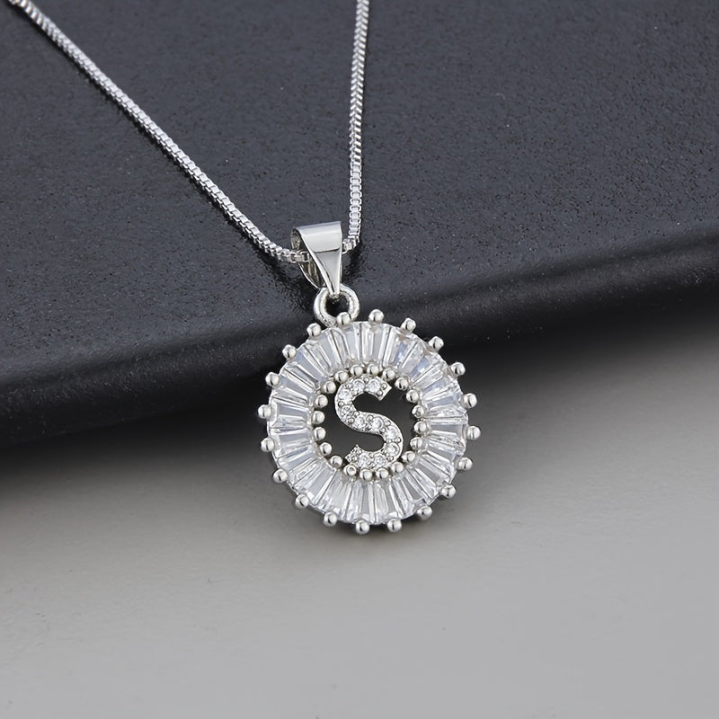 Joyce - Round Initial Pendant Necklace