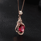 Wilma - Red Stone Ornate Pendant Necklace