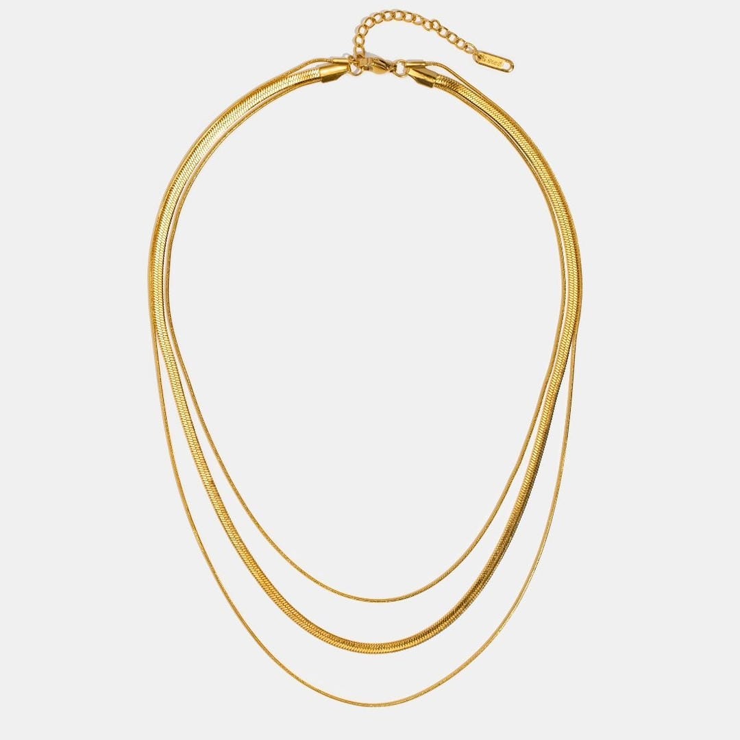 Jeanette - Three Layer Gold Chain Necklace