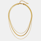 Jeanette - Three Layer Gold Chain Necklace