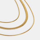 Jeanette - Three Layer Gold Chain Necklace