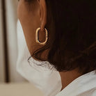 Diane - Gold U Shape Hoop Earrings