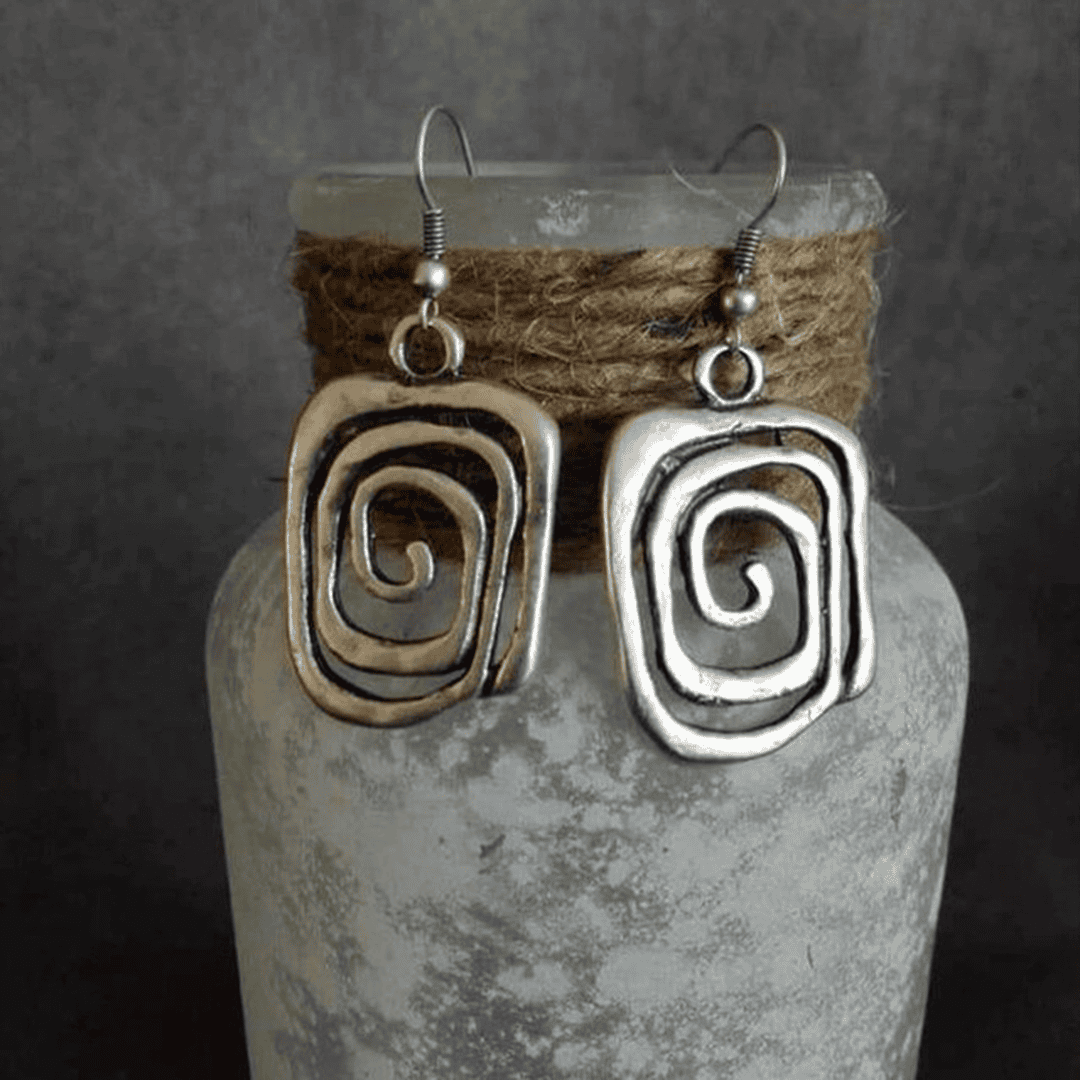 Clara - Silver Spiral Earrings