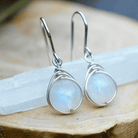 Martha - Milky Blue Stone Drop Earrings