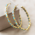 Laura - Blue Stone Halo Earrings