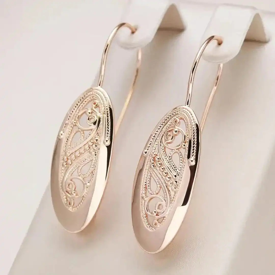 Melanie - Open Teardrop Gold Earrings