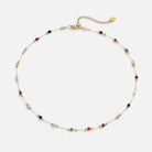 Jessica - Multicolor Stone Station Necklace