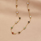 Jessica - Multicolor Stone Station Necklace