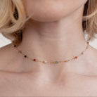 Jessica - Multicolor Stone Station Necklace