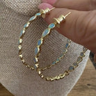 Laura - Blue Stone Halo Earrings