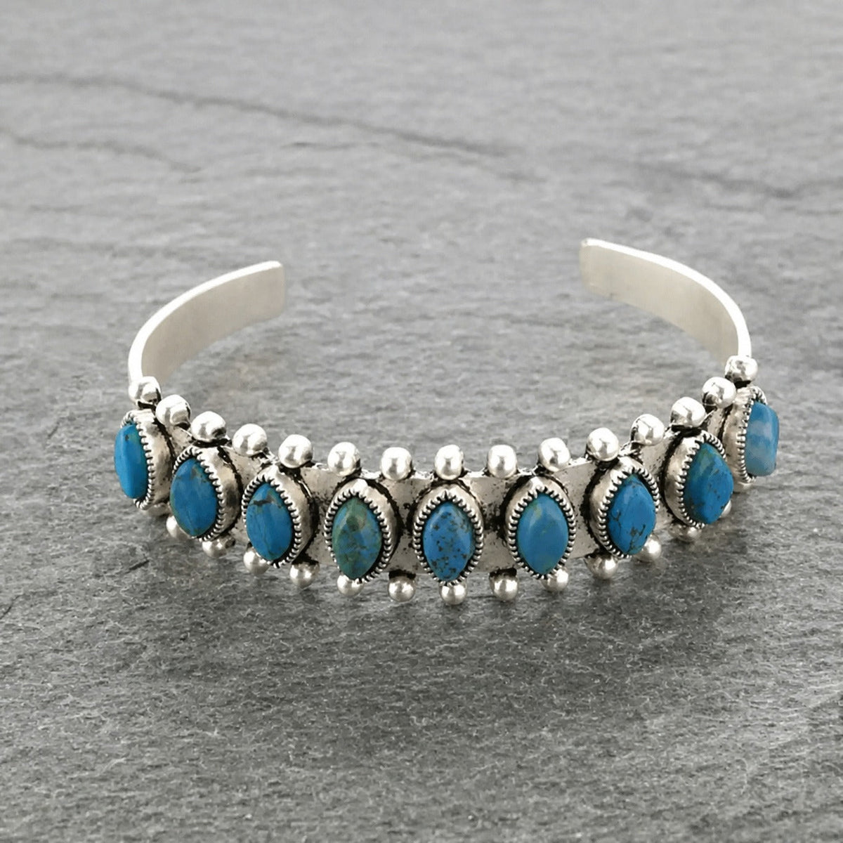 Bettina - Silver Stone Cuff Bracelet