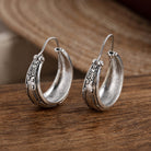 Elise - Engraved Silver Hoop Earrings