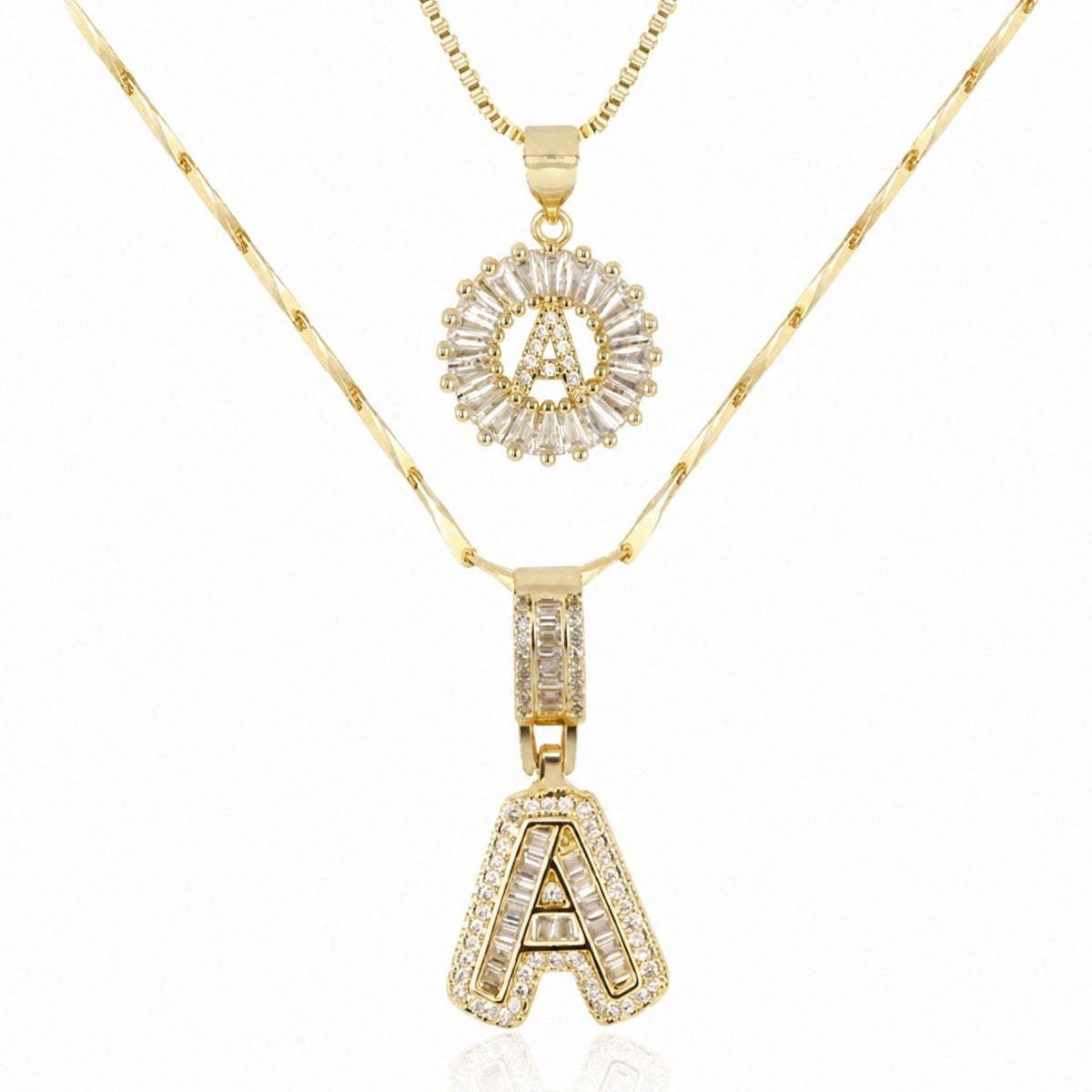 Edna - Initial Letter Necklace Set
