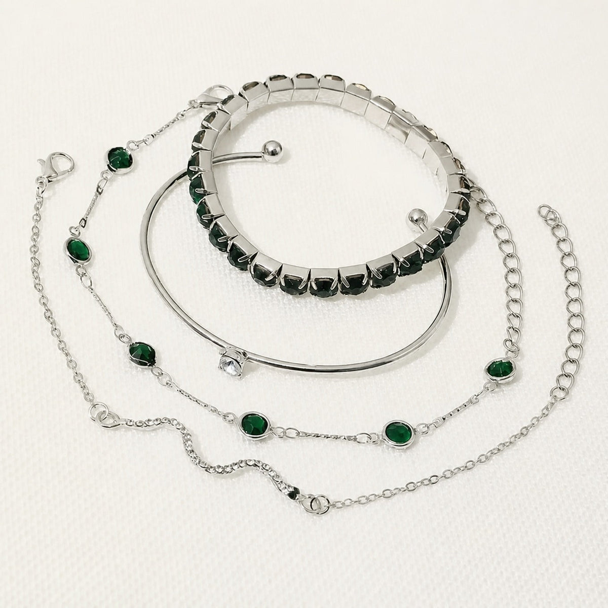 Prudence - Green Stone Bracelet Set