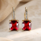 Yolanda - Colored Stone Hoop Earrings