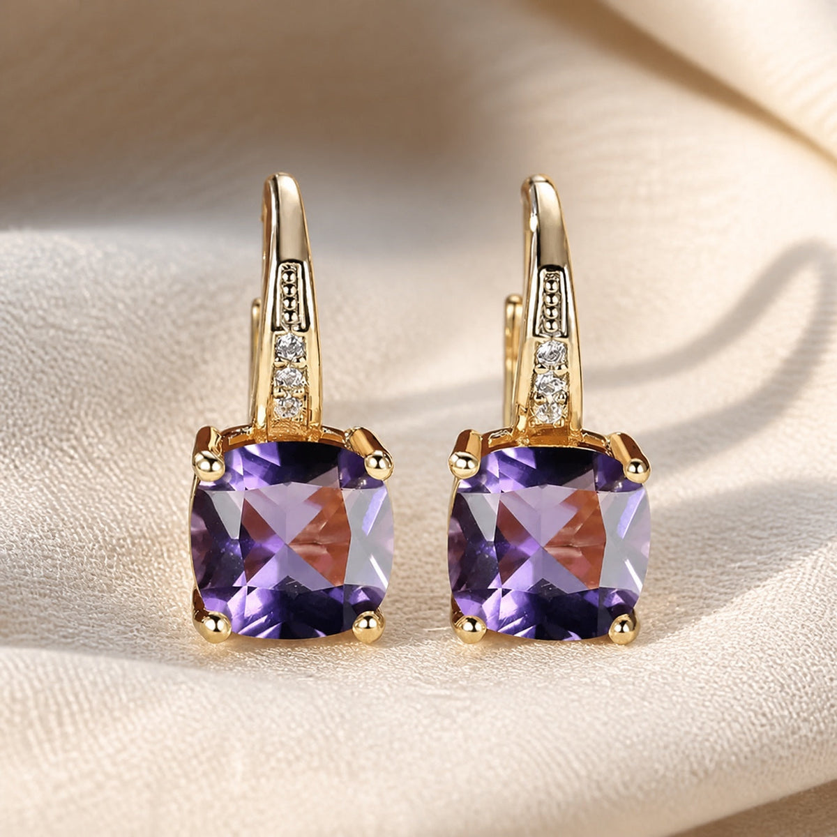 Yolanda - Colored Stone Hoop Earrings